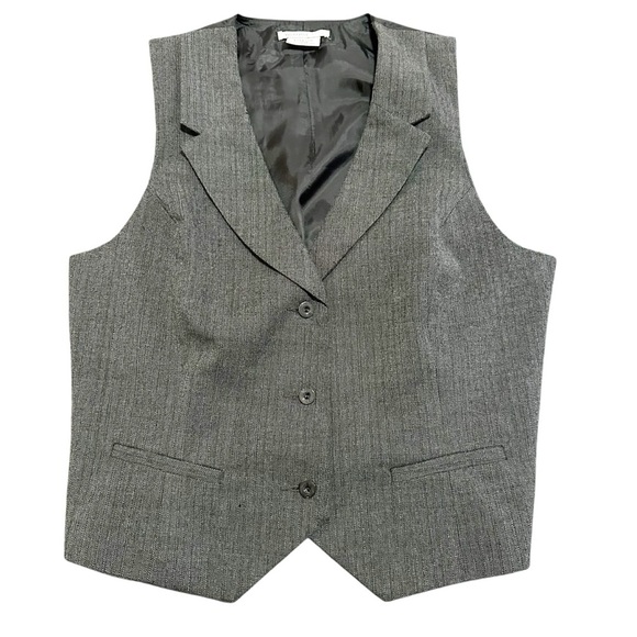 Van Heusen Jackets & Blazers - Y2K Grey button front stretch vest size large